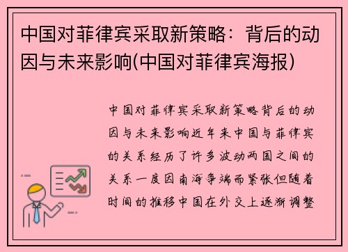 中国对菲律宾采取新策略：背后的动因与未来影响(中国对菲律宾海报)